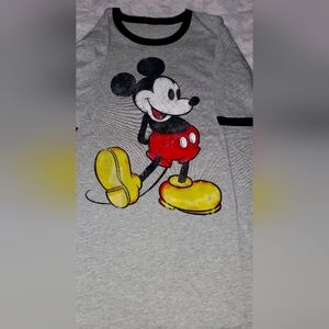 Gray Mickey Mouse Mens Ringer Shirt